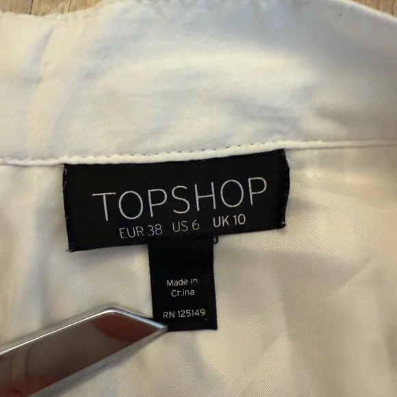 Topshop Cream Mini Skirt Size 6 - Picture 5 of 8